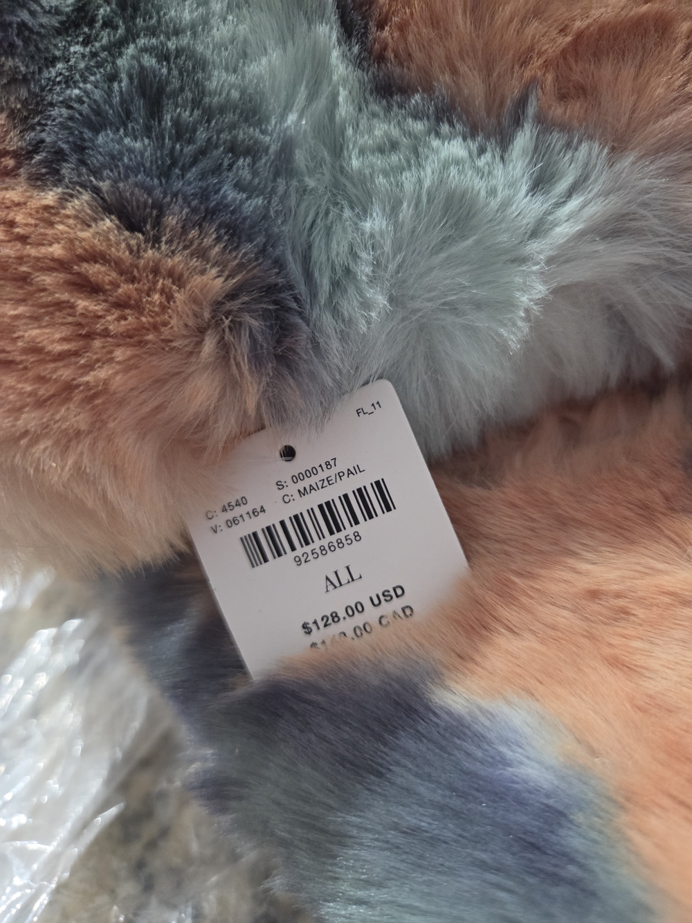 Anthropologie Sophie Printed Faux Fur Throw in Maize/Pailall - Picture 2 of 6